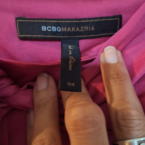BCBGMaxAzria silky pink draped skirt - Picture 8 of 12